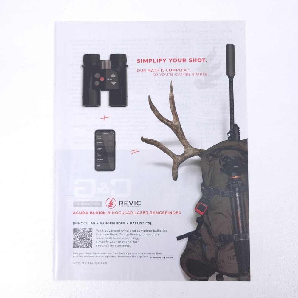 Revic Acura BLR10b Rangefinder Ballistics Print Ad Binocular Laser Display Sheet